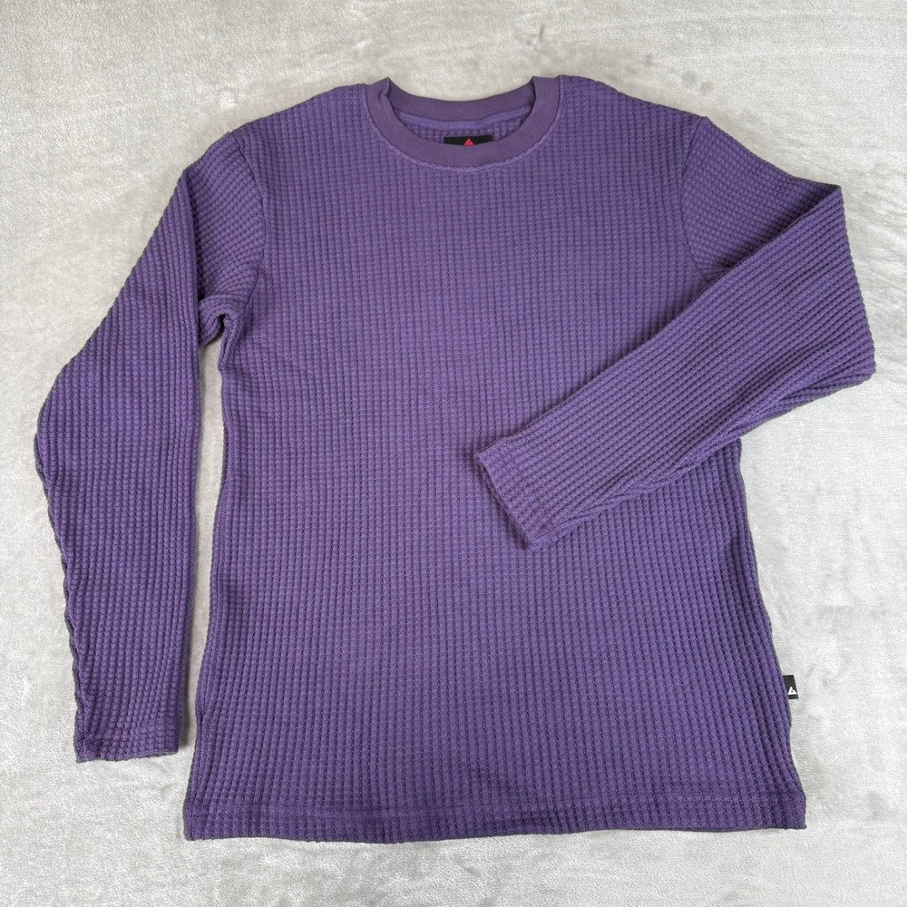 American Giant Waffle Crew Shirt Mens Medium Purple Velvet $98 USA New NWOT
